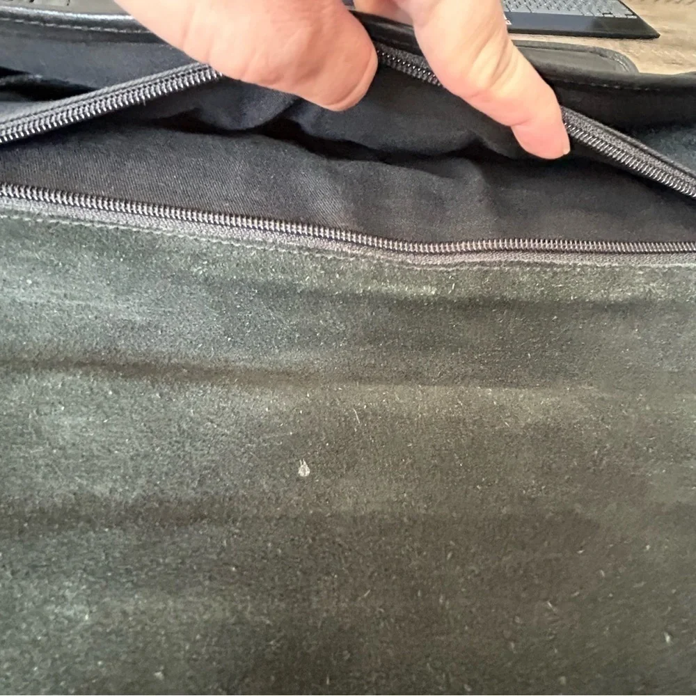 Franklin Covey Black Napa Leather Briefcase Shoulder Bag